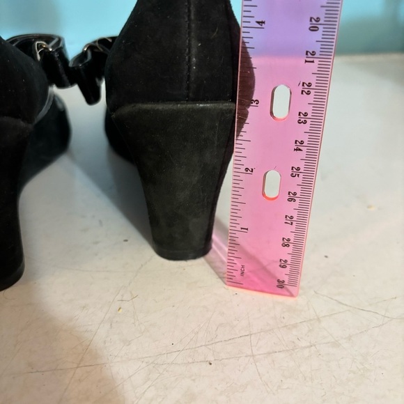 DKNYC Christina women’s black suede wedge heel ballet shoes in size 8 - Picture 12 of 13